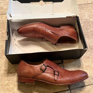 Aldo Tan Leather Double Monk Strap Shoes